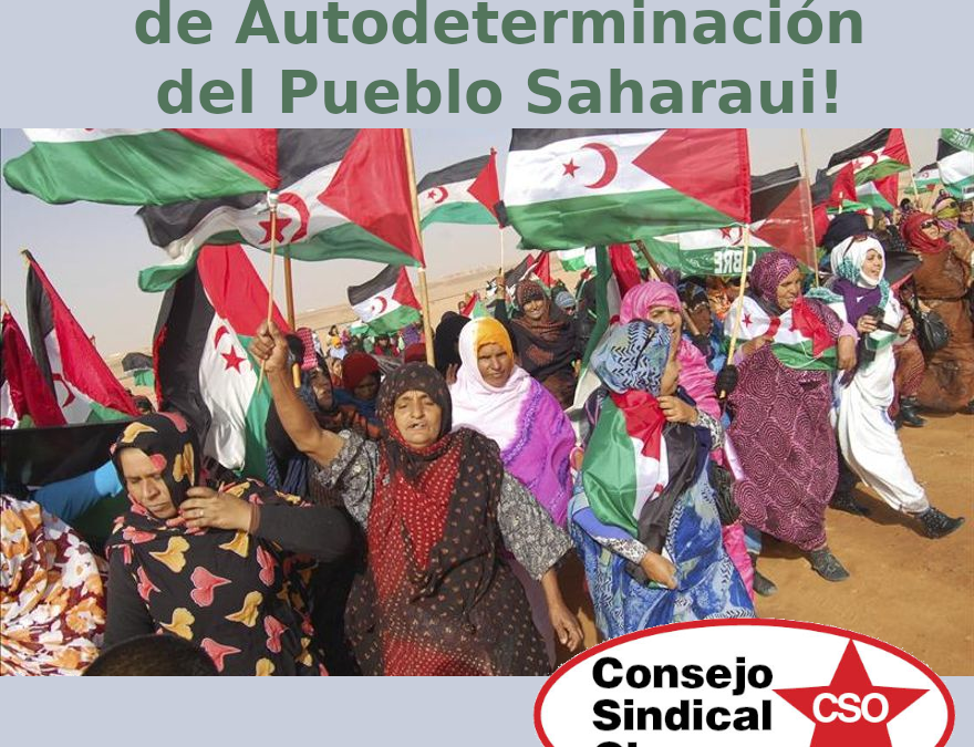 Apoyo del Consejo Sindical Obrero al Derecho de Autodeterminación del Pueblo Saharaui